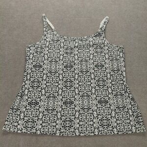 Ruff Hewn Womens Plus 3X Tank Top Shirt Black Cream Ajustable Strap Scoop *READ
